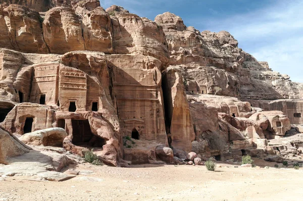 Ruínas Antiga Cidade Petra Jordânia Petra Importante Sítio Arqueológico Jordânia — Fotografia de Stock