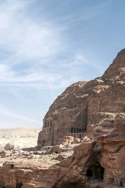 Ruínas Antiga Cidade Petra Jordânia Petra Importante Sítio Arqueológico Jordânia — Fotografia de Stock