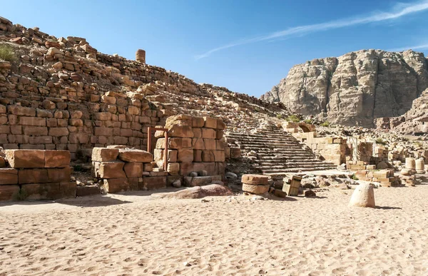 Ruinerna Den Antika Staden Petra Jordanien Petra Viktig Arkeologisk Plats — Stockfoto