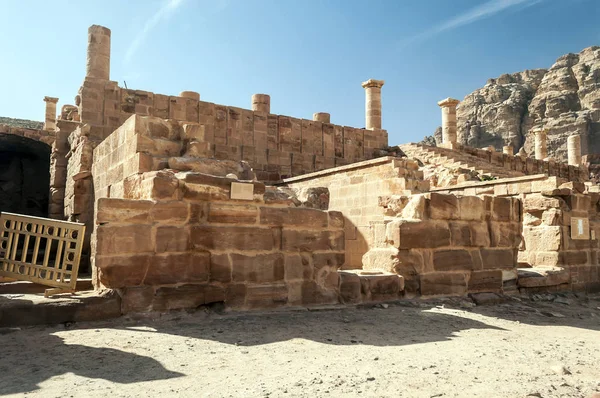 Руины Древнего Города Петра Иордании Петра Является Важным Археологическим Памятником — стоковое фото