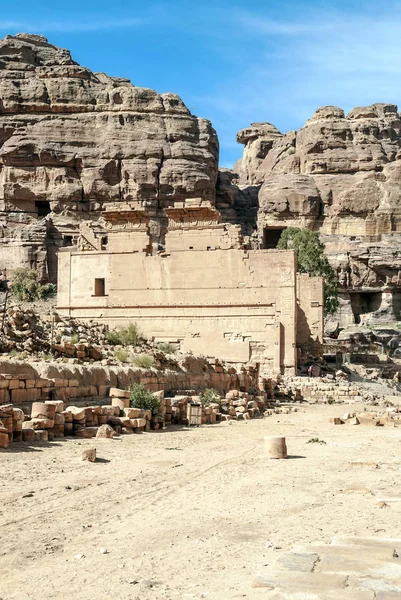 Ruines Ancienne Ville Petra Jordanie Petra Est Site Archéologique Important — Photo