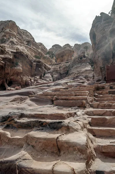 Ruiny Starověkého Města Petry Jordánsku Petra Důležitá Archeologická Lokalita Jordánsku — Stock fotografie