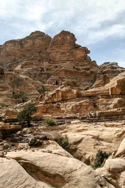 Ruiny Starověkého Města Petry Jordánsku Petra Důležitá Archeologická Lokalita Jordánsku — Stock fotografie