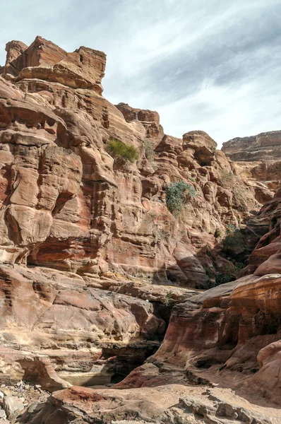 Ruins Ancient City Petra Jordan Petra Important Archaeological Site Jordan Royalty Free Stock Images