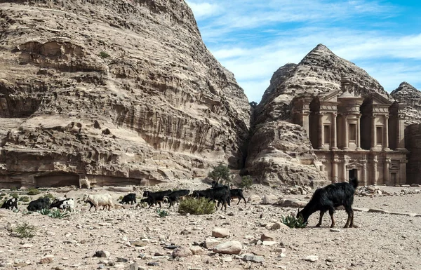 Ruínas Antiga Cidade Petra Jordânia Petra Importante Sítio Arqueológico Jordânia — Fotografia de Stock