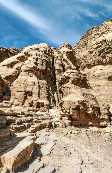 Ruínas Antiga Cidade Petra Jordânia Petra Importante Sítio Arqueológico Jordânia — Fotografia de Stock