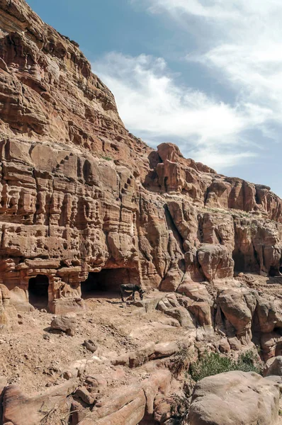 Ερείπια Της Αρχαίας Πόλης Της Πέτρας Στην Ιορδανία Πέτρα Είναι — Φωτογραφία Αρχείου