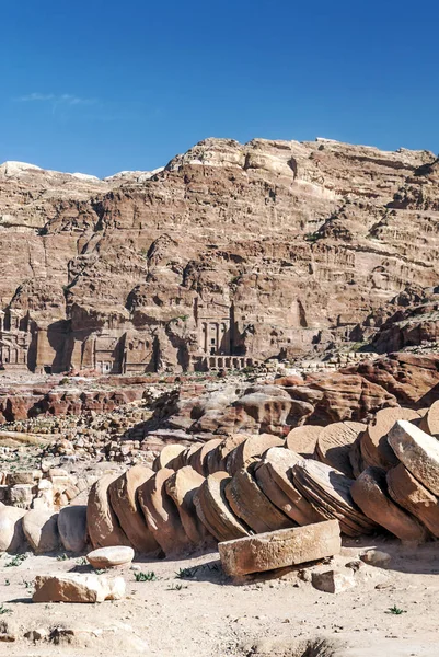 Ruiny Starověkého Města Petry Jordánsku Petra Důležitá Archeologická Lokalita Jordánsku — Stock fotografie