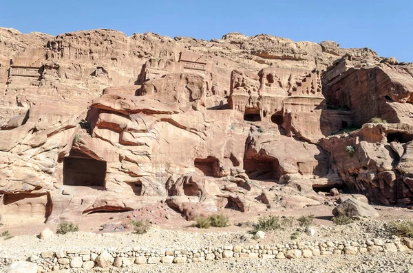 Ερείπια Της Αρχαίας Πόλης Της Πέτρας Στην Ιορδανία Πέτρα Είναι — Φωτογραφία Αρχείου