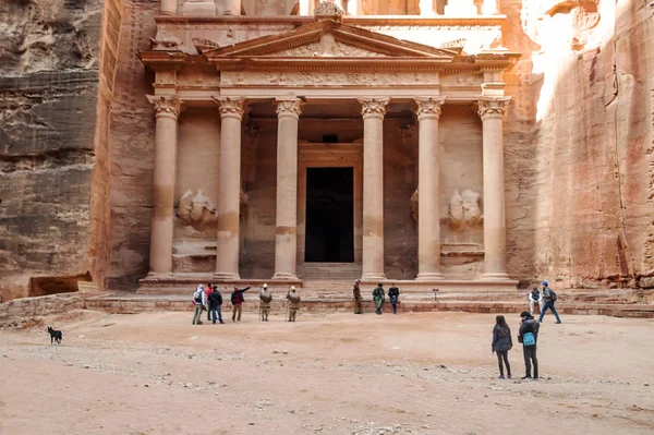 Petra Jordanie Février 2015 Touristes Petra Jordanie Petra Est Site — Photo