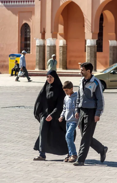 Marrakesh Marruecos Julio 2015 Calles Marrakech Con Gente Anónima Caminando — Foto de Stock