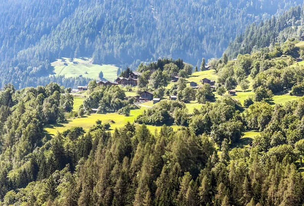 Bergen Van Zwitserse Alpen Vallei Van Saint Luc Een Zonnige — Stockfoto