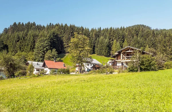 Dorp Van Gosau Met Zijn Houten Huizen Alpen Van Oostenrijk — Stockfoto