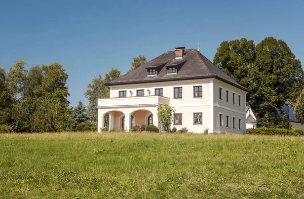 Dorp Van Gosau Met Zijn Houten Huizen Alpen Van Oostenrijk — Stockfoto