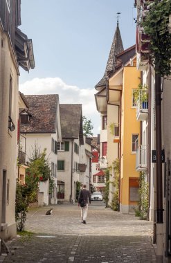 Stein am Rhein, Schaffhausen, İsviçre-Eylül 2015. Stein am Rhein bir komün ve tarihsel Swiss canton, Konstanz Gölü aşırı Batı kıyısında Doğu eksklav bulunan Schaffhausen, Kanton şehridir. 