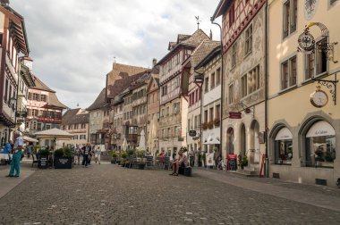 Stein am Rhein, Schaffhausen, İsviçre-Eylül 2015. Stein am Rhein bir komün ve tarihsel Swiss canton, Konstanz Gölü aşırı Batı kıyısında Doğu eksklav bulunan Schaffhausen, Kanton şehridir. 