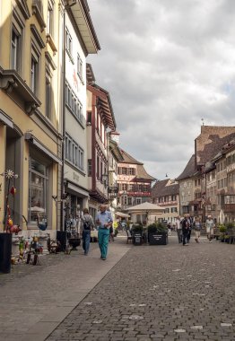 Stein am Rhein, Schaffhausen, İsviçre-Eylül 2015. Stein am Rhein bir komün ve tarihsel Swiss canton, Konstanz Gölü aşırı Batı kıyısında Doğu eksklav bulunan Schaffhausen, Kanton şehridir. 