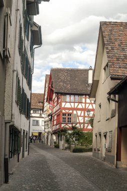 Stein am Rhein, Schaffhausen, İsviçre-Eylül 2015. Stein am Rhein bir komün ve tarihsel Swiss canton, Konstanz Gölü aşırı Batı kıyısında Doğu eksklav bulunan Schaffhausen, Kanton şehridir. 