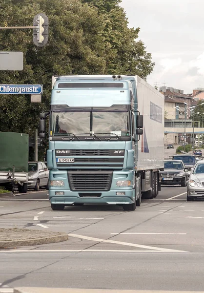 Monachium Niemcy Września 2015 Samochodów Ciężarowych Poruszających Się Niemieckich Autostradach — Zdjęcie stockowe