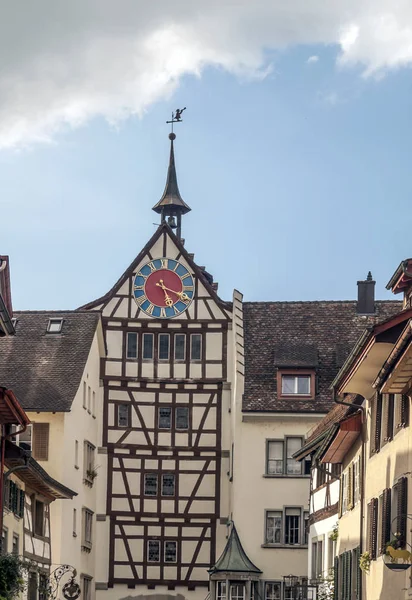 Stein am Rhein is a commune and historical Swiss city of the canton of Schaffhausen, located in the eastern exclave of the canton, on the extreme western shore of Lake Constance. It limits the northwest with the commune of Hemishofen, to the northeas