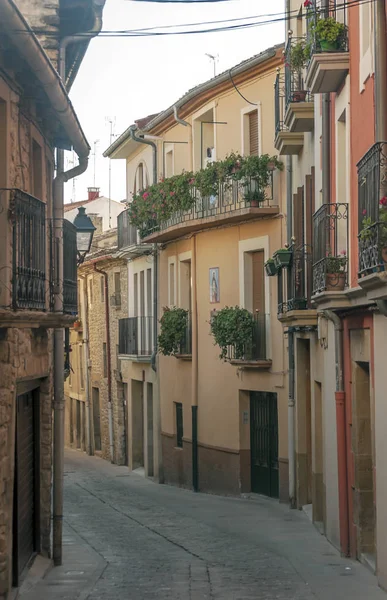 Rues Centre Historique Olite Par Une Journée Ensoleillée Olite Est — Photo