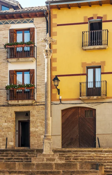 Ruas Centro Histórico Olite Dia Ensolarado Olite Município Espanha Província — Fotografia de Stock