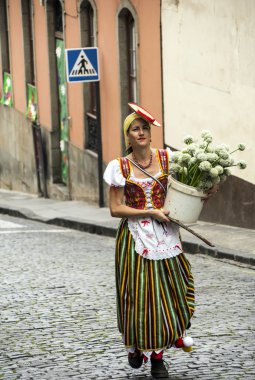 La Orotava, Tenerife, İspanya-Haziran 2016. San Isidro Labrador, La Orotava hac. Festivalin Ulusal Turizm ilgi bildirilir ve Corpus Christi sonra kutlanmaktadır. On yedinci yüzyılda kökenli Hac, thr çalışır