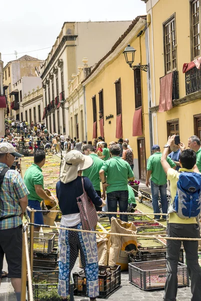 Orotava Canary Island España Junio 2016 Gente Ciudad Trabajando Día — Foto de Stock