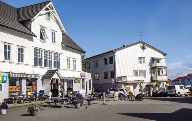 Harstad, Tromso, Norveç-Eylül 2016. Harstad bir şehir ve il Troms, Norveç olduğunu. 