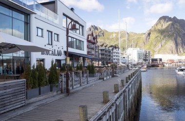 Harstad, Tromso, Norveç-Eylül 2016. Harstad bir şehir ve il Troms, Norveç olduğunu. 