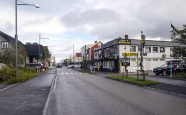 Harstad, Tromso, Norveç-Eylül 2016. Harstad bir şehir ve il Troms, Norveç olduğunu. 