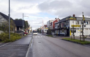 Harstad, Tromso, Norveç-Eylül 2016. Harstad bir şehir ve il Troms, Norveç olduğunu. 