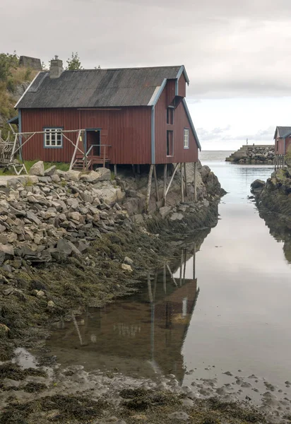 Nusfjord Egy Csendes Halászfalu Lofoten Szigetcsoport Észak Norvégiában Ötven Évvel — Stock Fotó