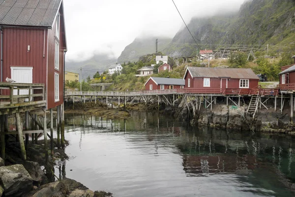 Nusfjord Lofoten Adalar Kuzey Norveç Sakin Balıkçı Köyü Var Zaman — Stok fotoğraf
