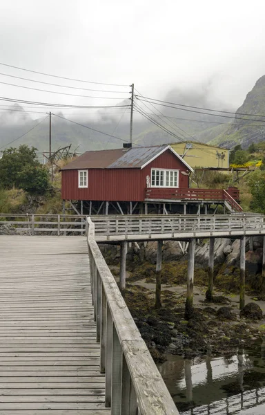 Nusfjord Egy Csendes Halászfalu Lofoten Szigetcsoport Észak Norvégiában Ötven Évvel — Stock Fotó