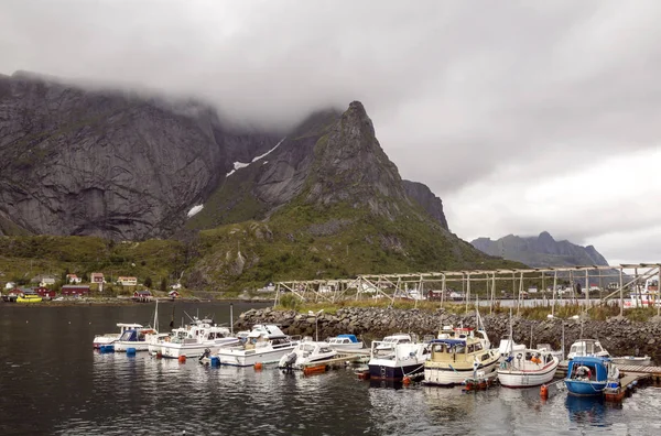 Nusfjord Lofoten Adalar Kuzey Norveç Sakin Balıkçı Köyü Var Zaman — Stok fotoğraf