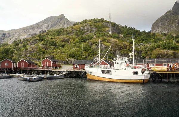 Nusfjord Lofoten Adalar Kuzey Norveç Sakin Balıkçı Köyü Var Zaman — Stok fotoğraf