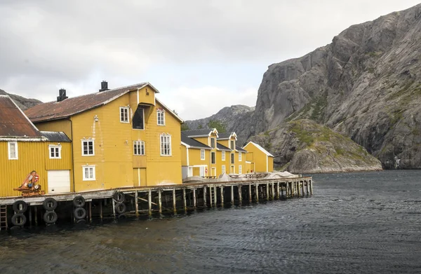 Nusfjord Uma Vila Piscatória Tranquila Arquipélago Lofoten Norte Noruega Anos — Fotografia de Stock