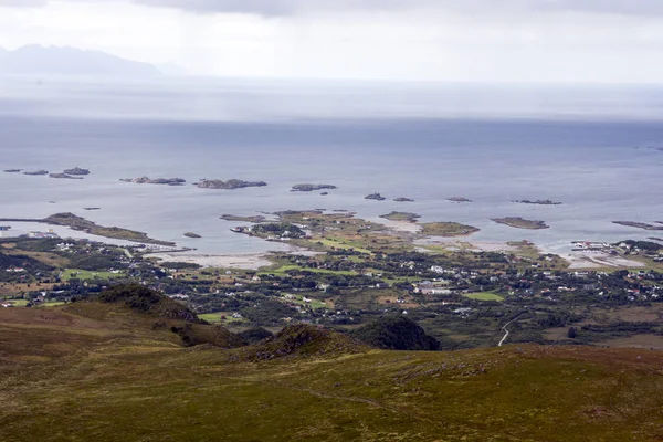 Montañas Junto Mar Lofoten Noruega Día Nublado — Foto de Stock