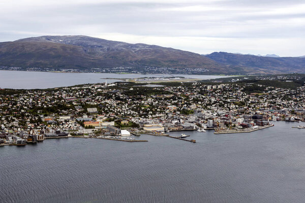Bodo, Nordland, Norway-September 2016. Bodo harbor on a cloudy day. Bod is a municipality and a city of Norway, capital of the province of Nordland and the second most populated town in the Nord-Norge region.