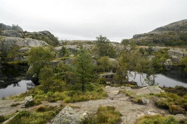 Norveç Güney güneşli bir dağda.