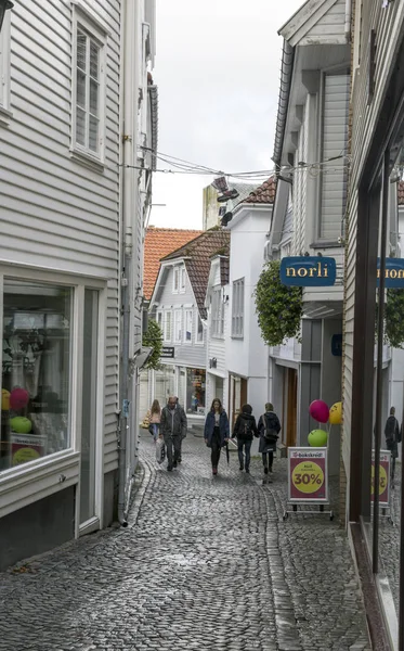 Stavanger Norwegen September 2016 Anonyme Person Die Stavanger Umgeht Stavanger — Stockfoto