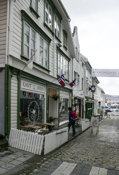 Stavanger Noruega Septiembre 2016 Persona Anónima Caminando Por Stavanger Stavanger — Foto de Stock