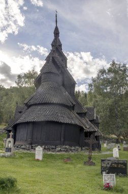 Kaupanger antik pagan Ahşap kiliseler. Kaupanger olduğu bir kasabada il Sogn og Fjordane bölgesinde Vestlandet, Norveç