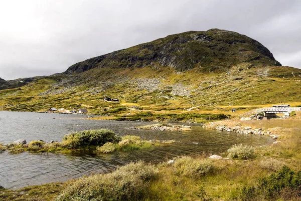 Jezioro Preriach Wnętrze Południowej Norwegii Pochmurny Dzień — Zdjęcie stockowe