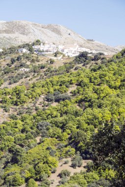 İspanya Cordoba dağlar güneşli bir dağ silsilesi