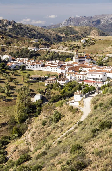 Vesnice Bílých Domků Sierra Malaga Španělsku Slunečného Dne — Stock fotografie