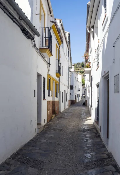 Street Village White Houses Spanish Province Malaga Called Casares Sunny — Stock Photo, Image