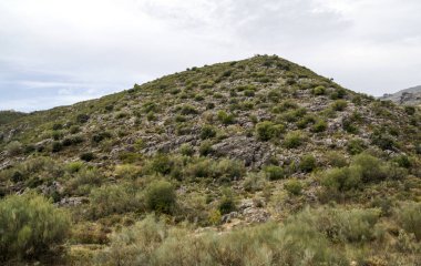 İspanya Cordoba dağlar güneşli bir dağ silsilesi