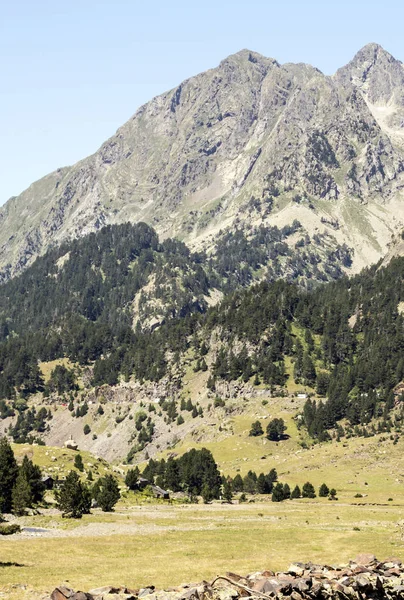 Pyrenejské Hory Benašském Údolí Španělsku Slunečného Dne — Stock fotografie